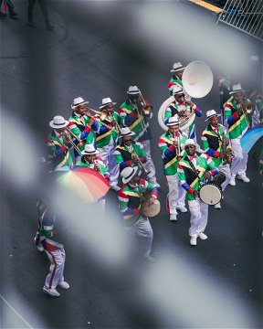Colourful minstrels celebrating the New Year in Cape Town.