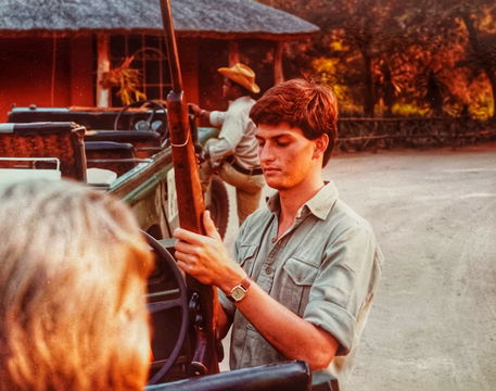 Preparing to set off on a game drive at MalaMala (1984)