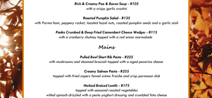 Seasonal Menu