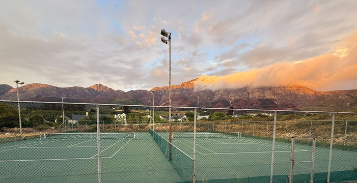 Beautiful mountain views at Franschhoek Tennis Courts Beautiful mountain views at Franschhoek Tennis Courts