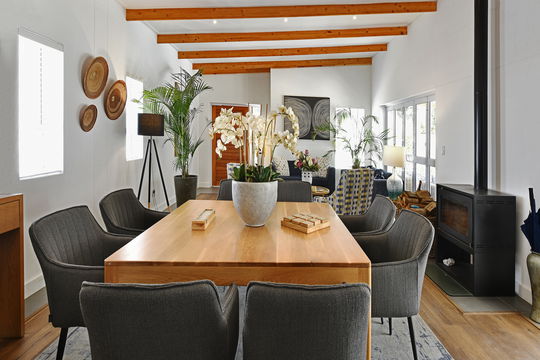 Elegant lounge area for guests to unwind in the Cape Winelands