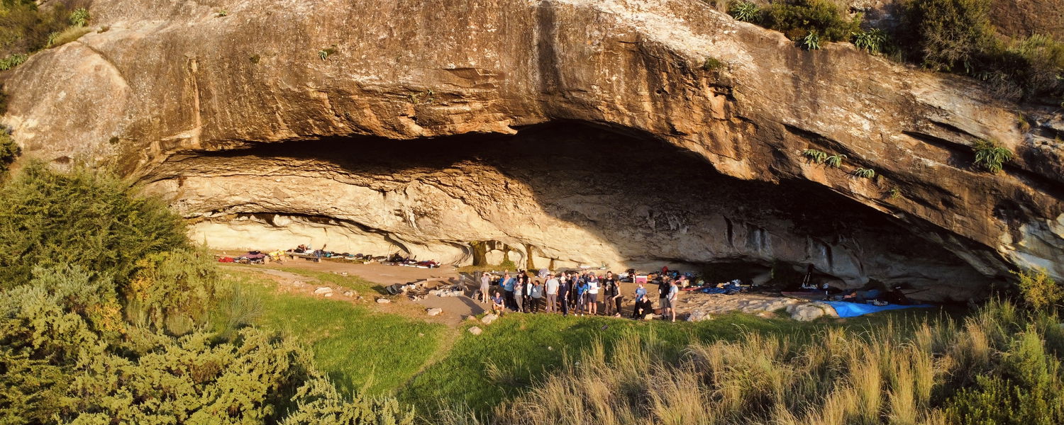 The overhang cave on Mount Perazim hiking trail with bushmen paintings
