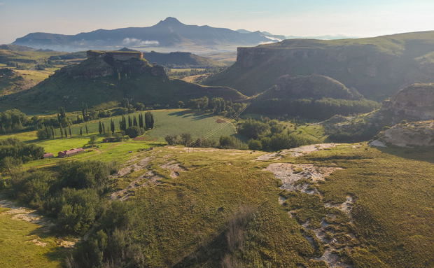 Bird's eye view of St Fort Farm in Clarens Bird's eye view of St Fort Farm in Clarens