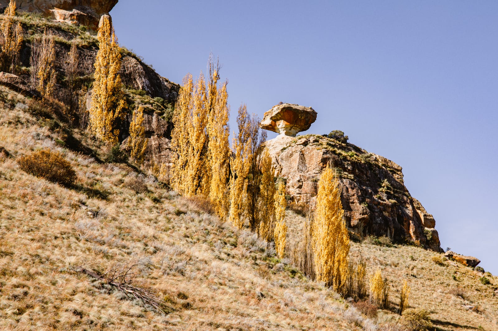 Iconic Mushroom rock on St Fort, Clarens