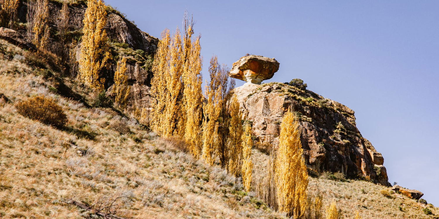 Iconic Mushroom rock on St Fort, Clarens