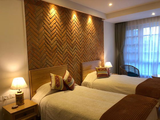 #spacous twin bedded room at House with Elegant 4 BHK 