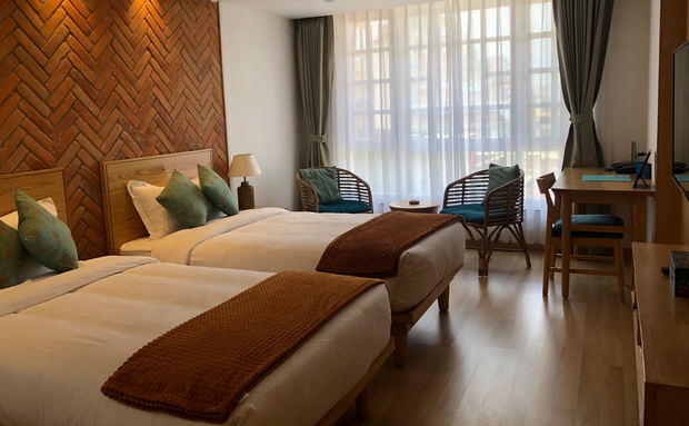 Elegant Twin room at The Perch at Naxal