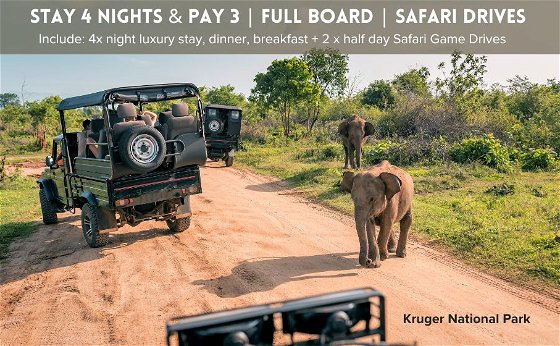 2 x Safari Game Drives + Stay 4 & Pay 3 Offer