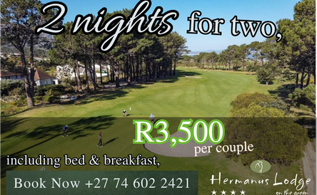 Stay 2 for 2 at Hermanus Lodge on the Green