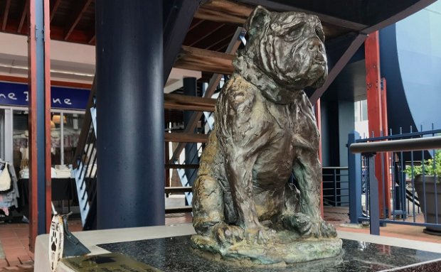 Bondi of HMS Verbena - dog statue, The Waterfront, Knysna