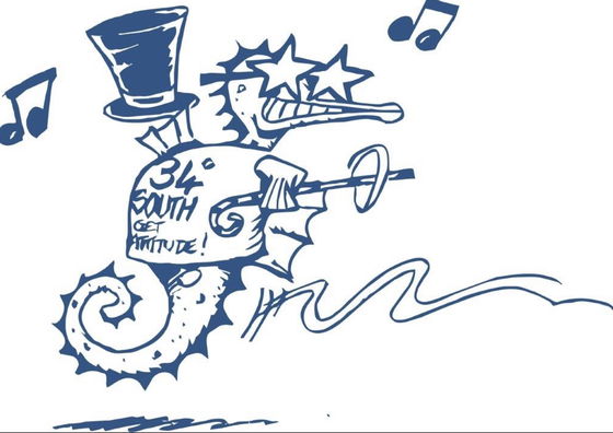 34 South Restaurant Knysna, cartoon by Mark Wiggett