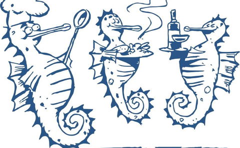 34 South Restaurant Knysna, cartoon by Mark Wiggett