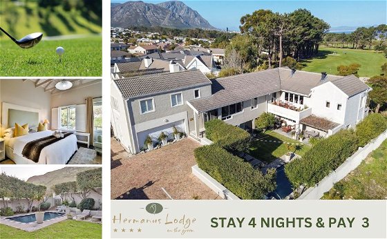 Stay 4 nights & pay 3 @ Hermanus Lodge on the Green