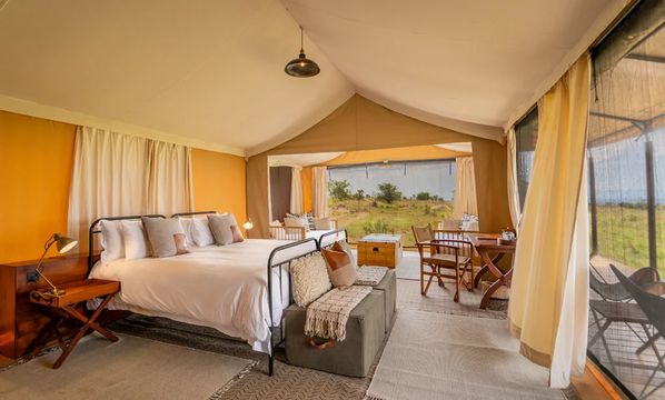 Experience serenity at Simbavati Mara, where stylish furnishings and breathtaking views make every moment unforgettable