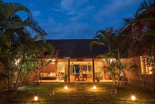 Lights at night set the mood for good times and memories to be made. Kili Villa. Tanzania. DCC Hotel Group