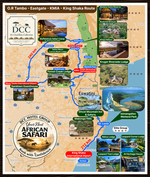 DCC Itinerary Map of King Shaka to Oliver Tambo and the Greater Kruger