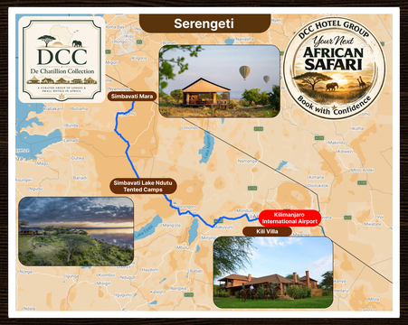 Itinerary Map of the Tanzania's Serengeti 