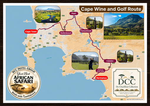 Itinerary Map of the Western Cape Wine Tasting and Golfing Route