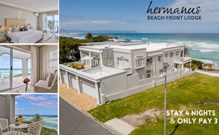 Stay 4 nights, and pay for only 3 at the Hermanus Beach Front Lodge