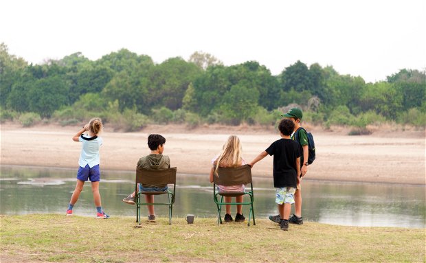 kids having a great safari experience at Msandile River Lodge south luangwa