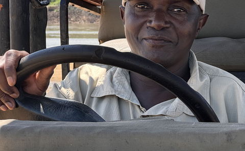 Isaac Banda, also called the professor, is head safari guide at Msandile River Lodge in South Luangwa National Park Zambia, africa