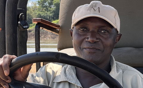 Isaac Banda, also called the professor, is head safari guide at Msandile River Lodge in South Luangwa National Park Zambia, africa