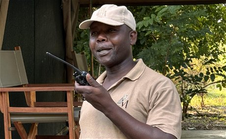 head of security Elias at safari lodge msandile river lodge in Zambia, africa