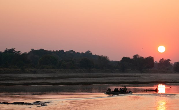 Boat safari at Msandile River Lodge South Luangwa National Park Boat safari at Msandile River Lodge South Luangwa National Park