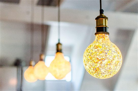 Decorative lights over kitchen counters