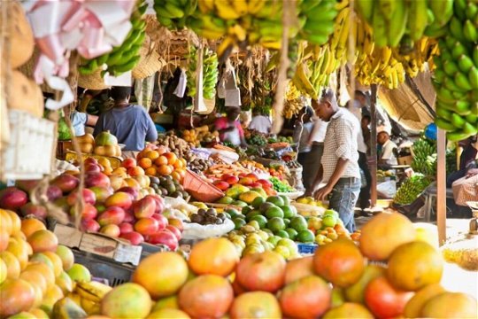 Shop with locals at one of Mombasa's many street markets