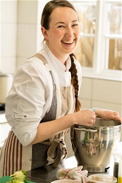 Alice Burnham-King the exemplary chef at Crags Country Lodge on site restaurant with bar, fireplace and lounge and exquisite mountain views