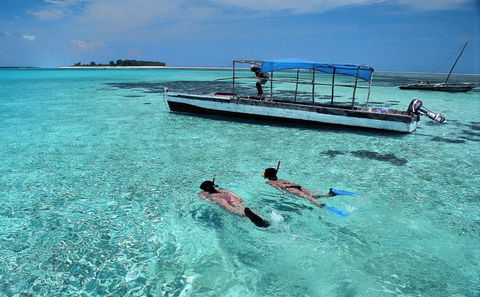 Snorkeling around Mnemba Island