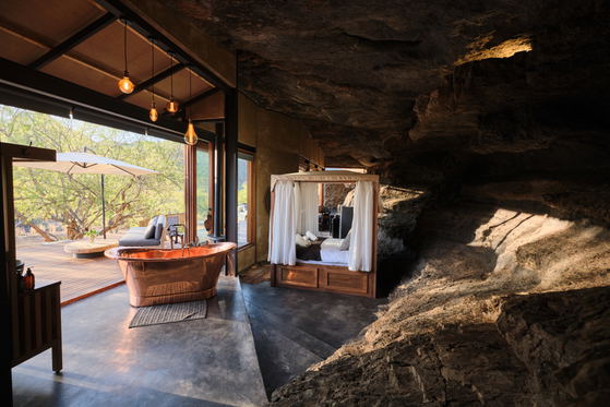 Cave House morning light interior Cave House morning light interior