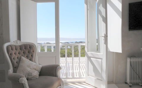 Charlotte House interior with a sea view
