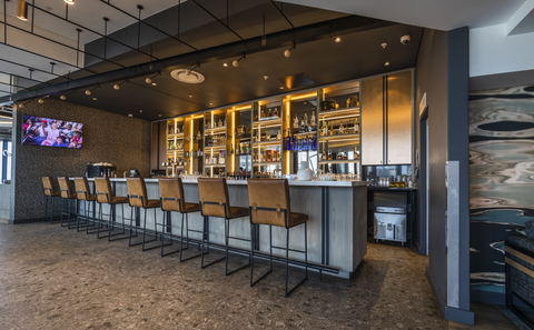Communal bar and lounge area