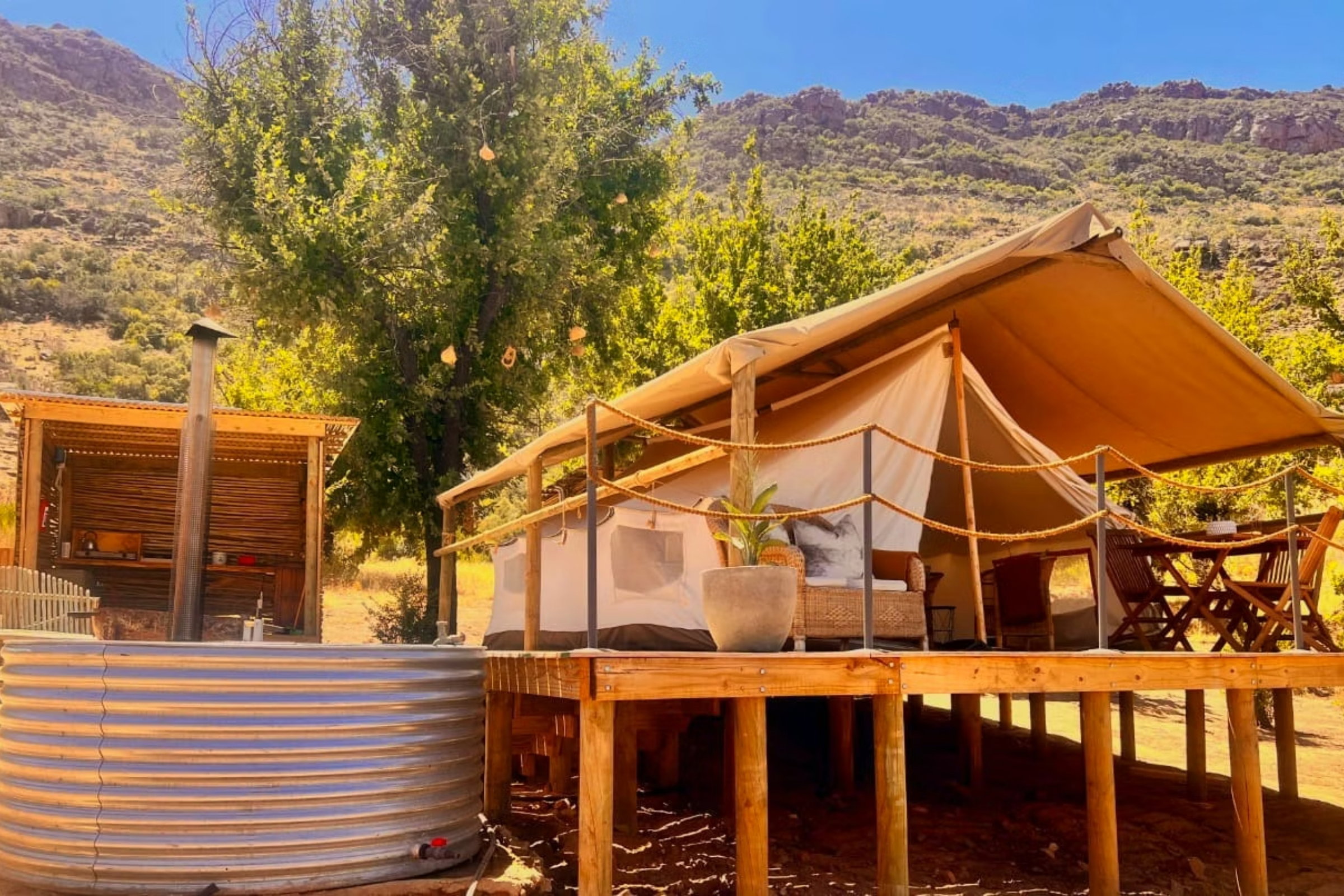 Pet-friendly accommodation Citrusdal Cederberg. Eco cabins and glamping tents in the Western Cape, ideal for a peaceful escape near Cape Town.