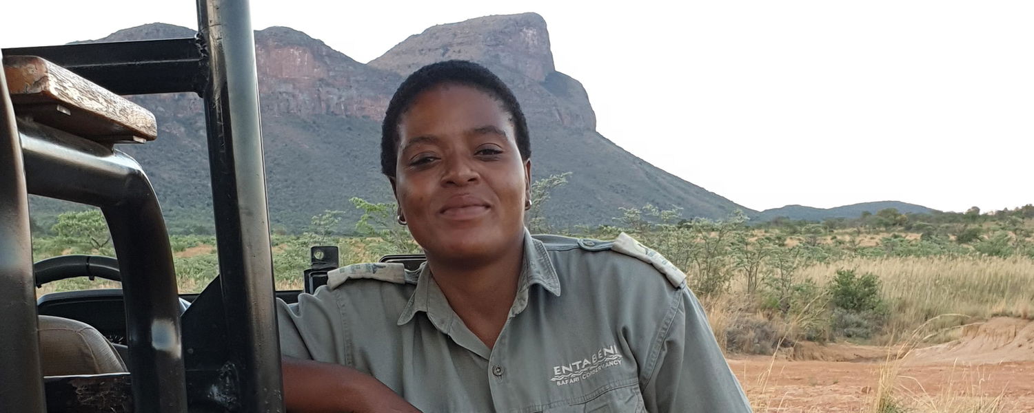 image showing female ranger on safari in south africa