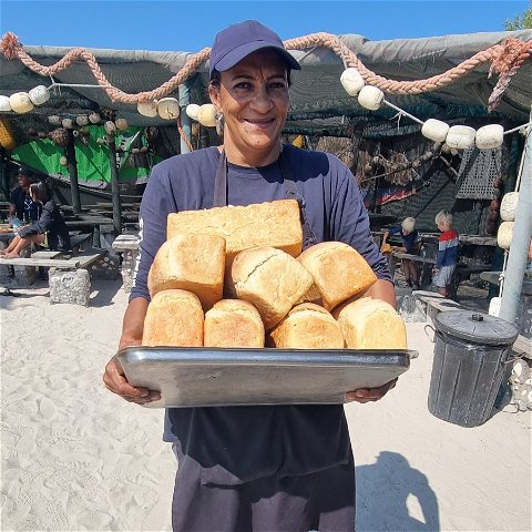 Image showing local Paternoster baker on a West Coast tour of Southern Africa with Gonana Travel