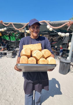 Image showing local Paternoster baker on a West Coast tour of Southern Africa with Gonana Travel