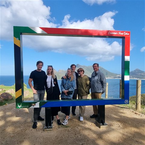 Image showing Swedish family on Southern Africa tour along Chapman's Peak Drive with Gonana Travel