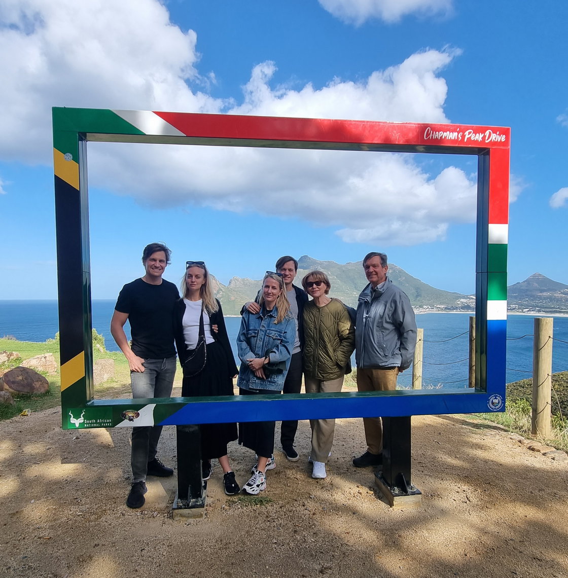 Image showing Swedish family on Southern Africa tour along Chapman's Peak Drive with Gonana Travel
