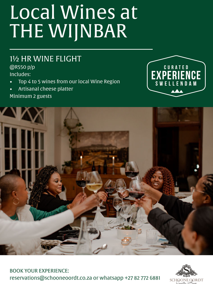Taste local Swellendam Wines at The Wijnbar for a curated Swellendam Experience
