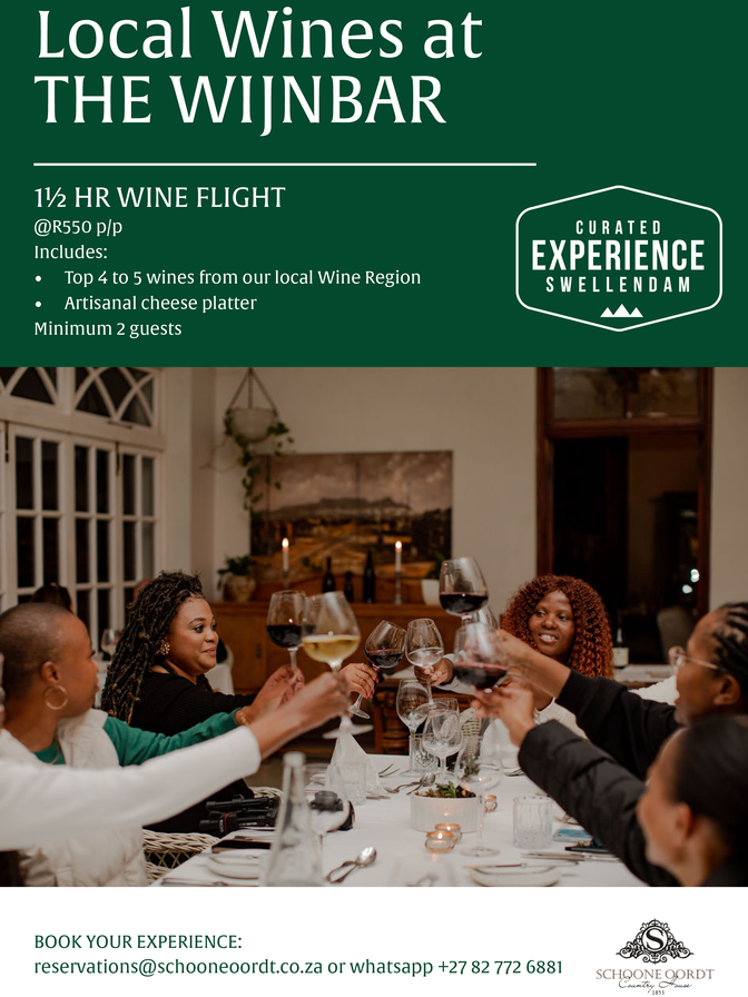 Taste local Swellendam Wines at The Wijnbar for a curated Swellendam Experience