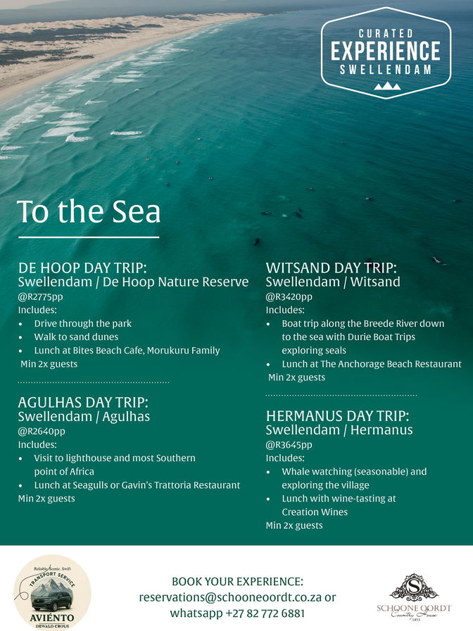 Day Trips to the Sea from Swellendam