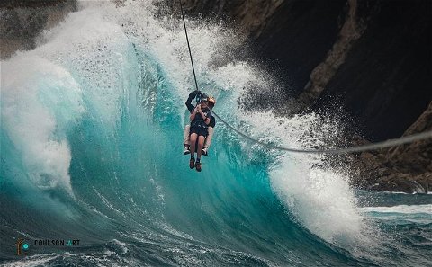 Zipline over Ocean