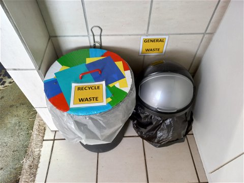 Recycle & general waste bins