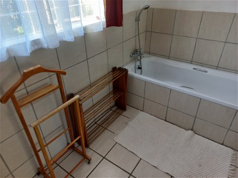 Valet stand, clothes rack & shower over bath