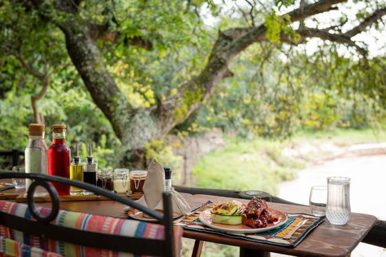 Fine dining with a view of the riverbed! Boutique safari lodge. Thornybush Game Reserve Fine dining with a view of the riverbed! Boutique safari lodge. Thornybush Game Reserve