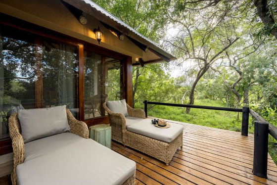 Private guest decks in the trees. Luxury safari lodge Greater Kruger. Private guest decks in the trees. Luxury safari lodge Greater Kruger.