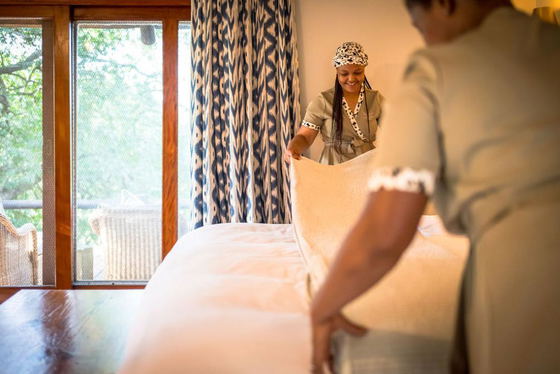 Getting a guest suite ready. Luxury safari lodge in Greater Kruger Getting a guest suite ready. Luxury safari lodge in Greater Kruger